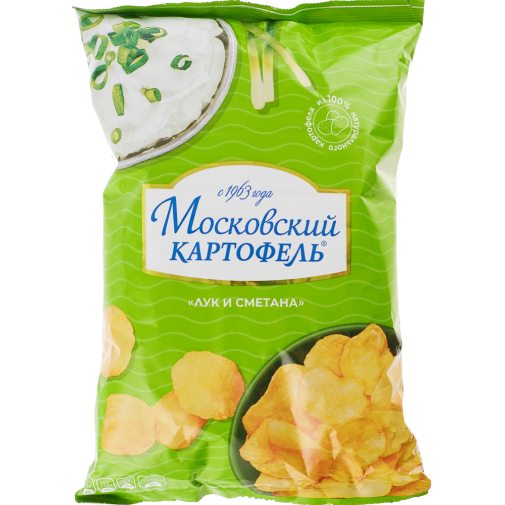 Чипсы «Московский Картофель» со вкусом лука и сметаны, 130 г #0