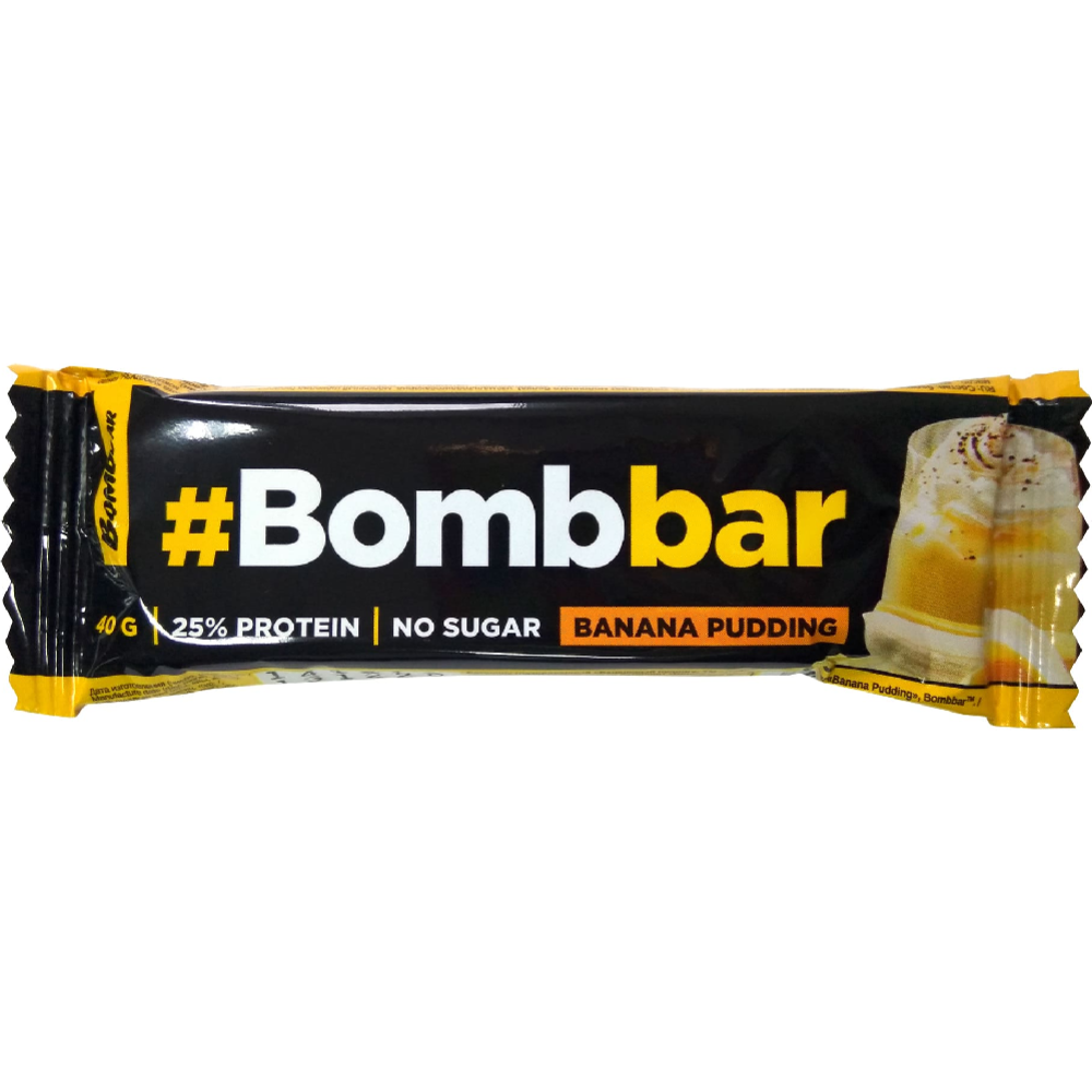 Батончик протеиновый «Bombbar» глазированный, банановый пудинг, 40 г #0