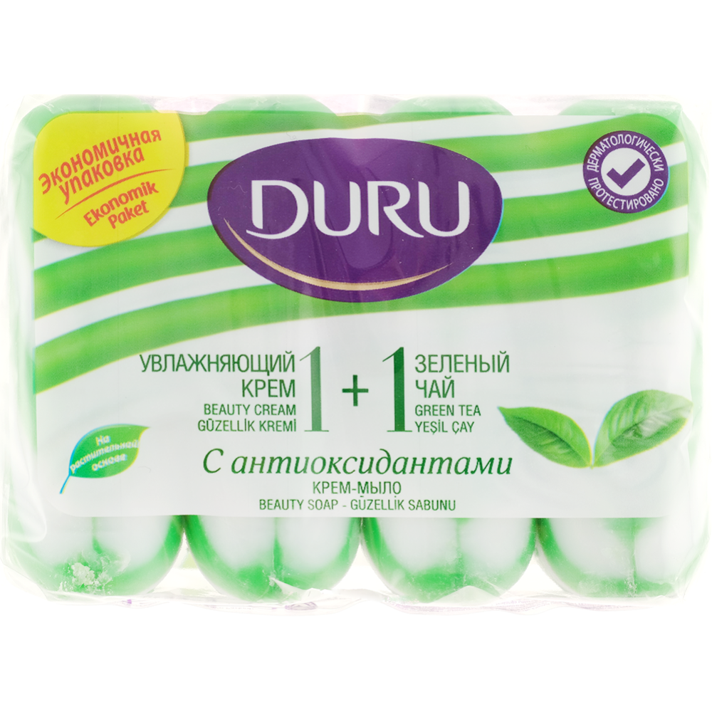 Крем-мыло «Duru» зеленый чай, 1+1, 4х80 г #0