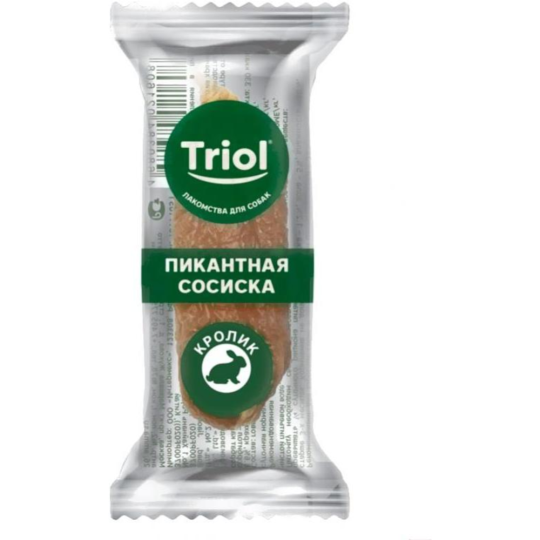 Лакомство для собак «Triol» сосиски пикантные из кролика, 10171051 500 г