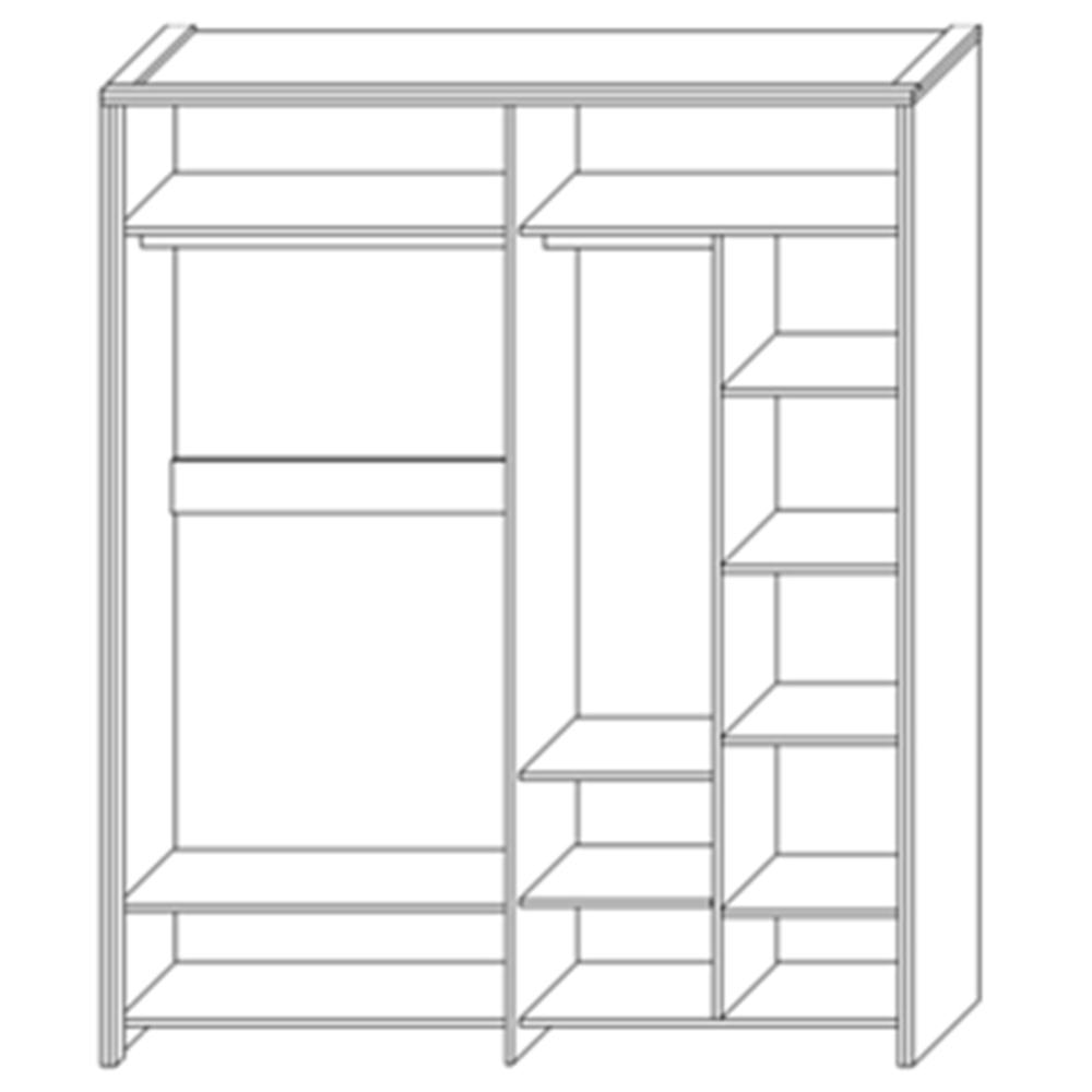 Шкаф для одежды «Мебель-КМК» 4Д Кристал, КМК 0650.8, дуб юкон/белый