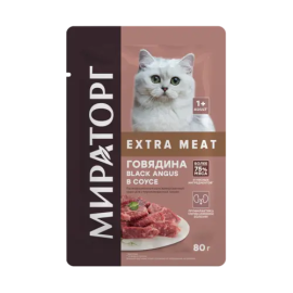 Уп-ка корм "Мираторг" Extra Meat для стерилизованных кошек с говядиной в желе, 24х80 г (1,92кг)