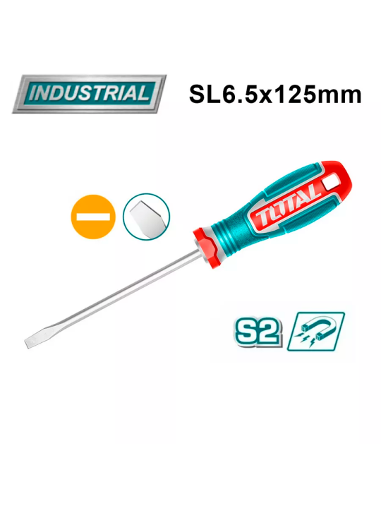 Отвертка шлицевая SL6.5 125 мм TOTAL TSDSL6125