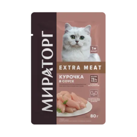 Уп-ка Корм "Мираторг" Extra Meat для стерилизованных кошек с курочкой в соусе, 24х80 г (1,92кг)