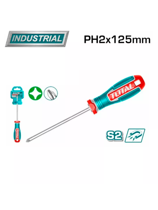 Крестовая отвертка PH2x125мм TOTAL TSDPH2125