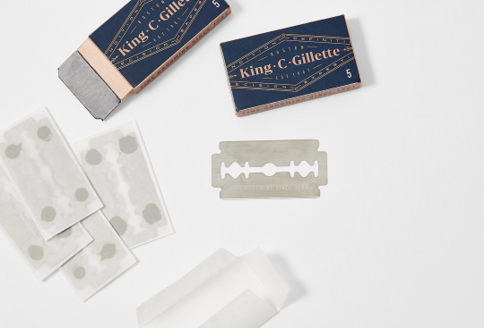 Двусторонние сменные лезвия / кассеты для мужской бритвы / Т-образного станка Gillette King C. 10 шт.