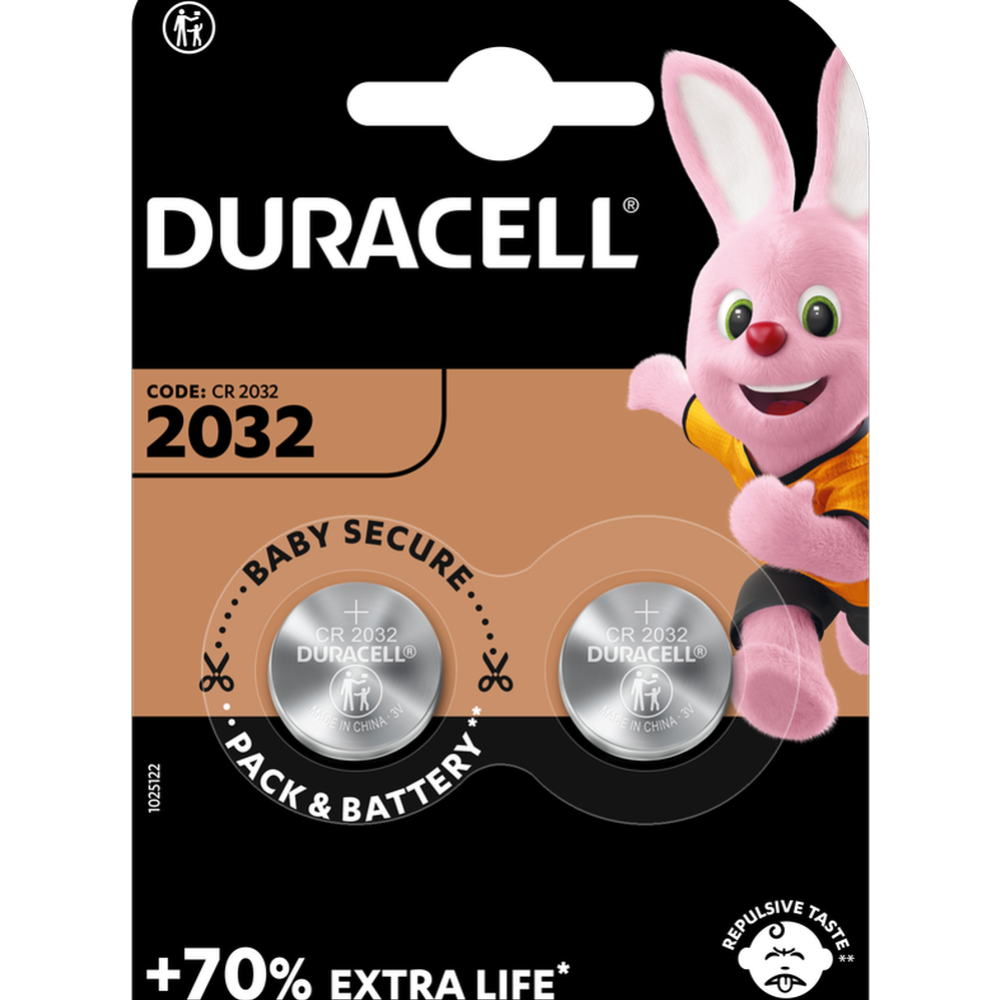 Комплект батареек «Duracell» CR2032, 2 шт