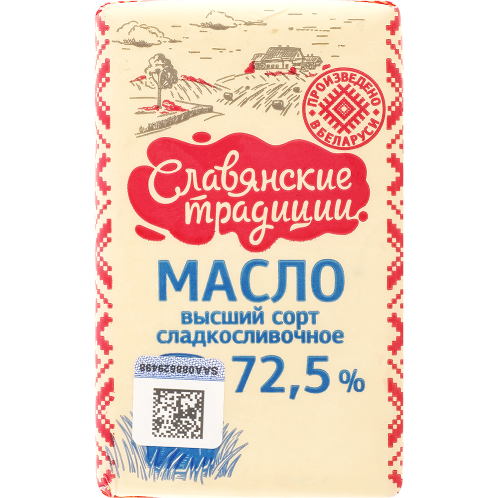 Масло сладкосливочное «Славянские традиции» Крестьянское, 72,5%, 180 г #0