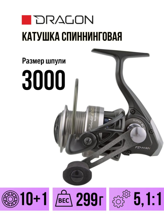 Катушка спиннинговая DRAGON FISHMAKER EVO.3 FD 1130i