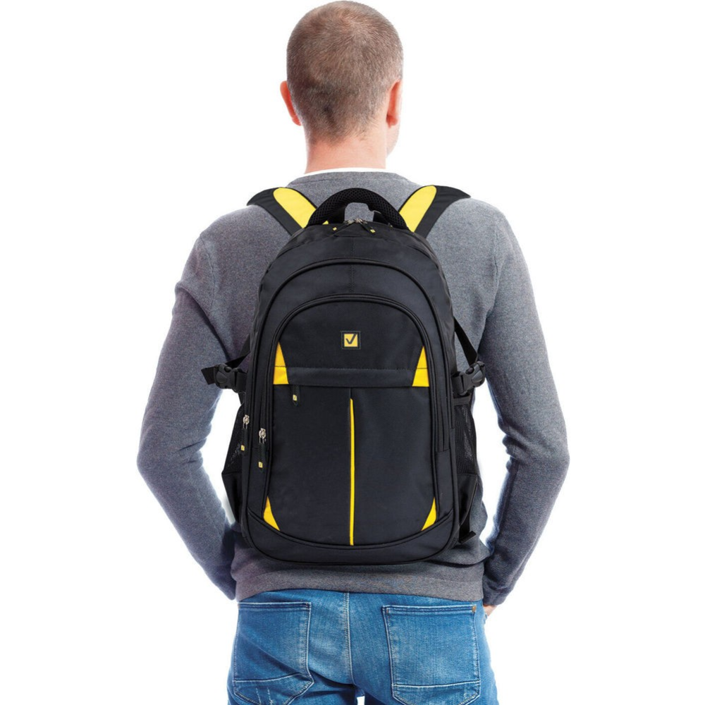 Рюкзак «Brauberg» 224385, черный/желтый