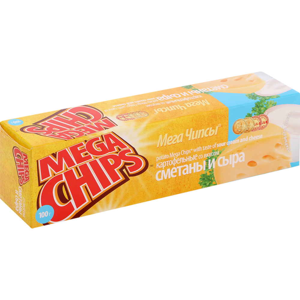 Чипсы «Mega Chips» сметана и сыр, 100 г #0