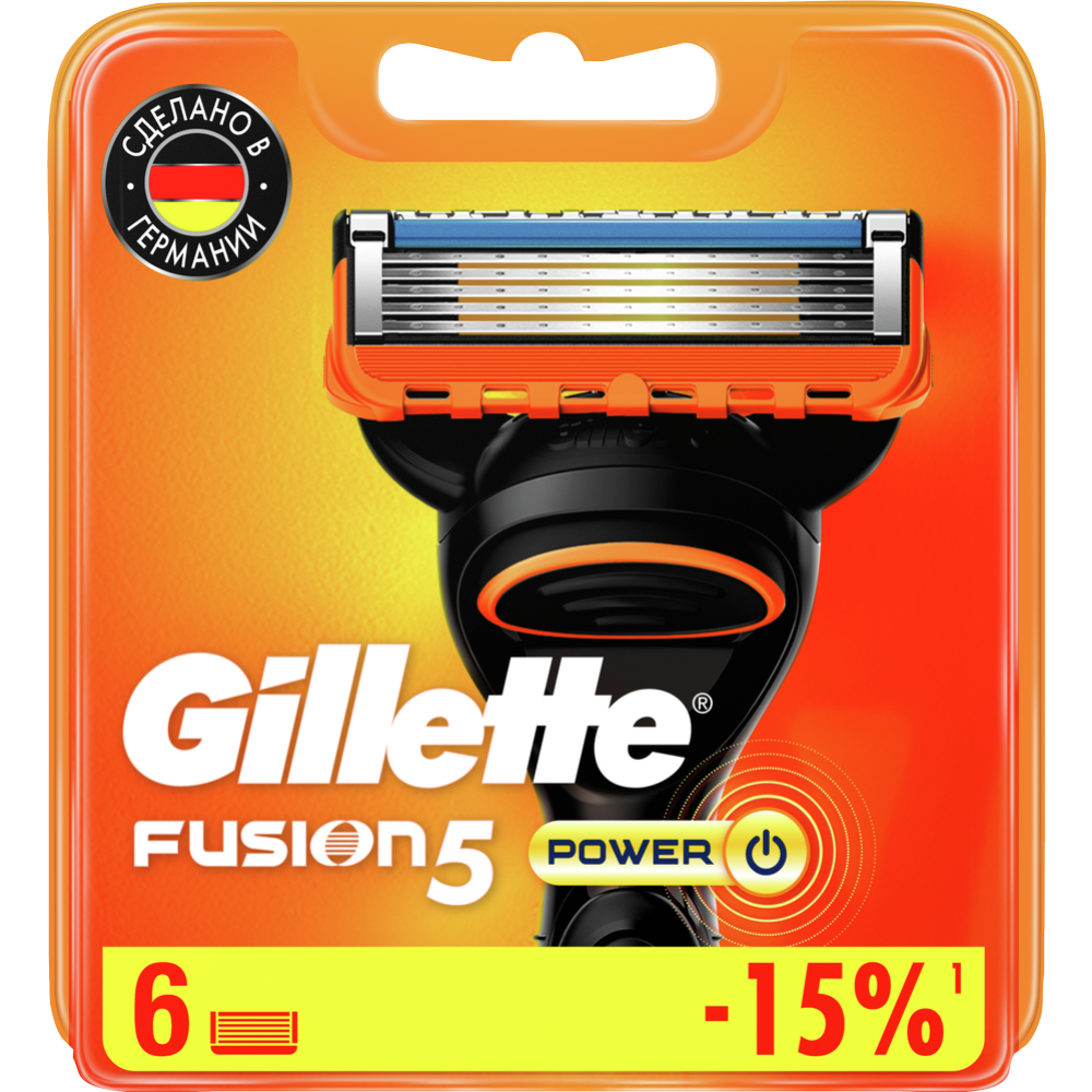 Сменные кассеты «Gillette» Fusion Power, 6 шт