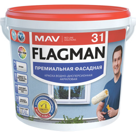 Краска «MAV» Flagman 31, ВД-АК-1031, белый, 1 л