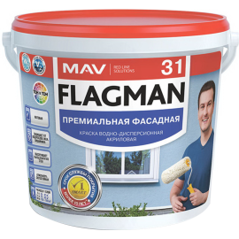 Краска «MAV» Flagman 31, ВД-АК-1031, белый, 5 л