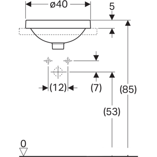 Умывальник «Geberit» VariForm, 500.703.01.2