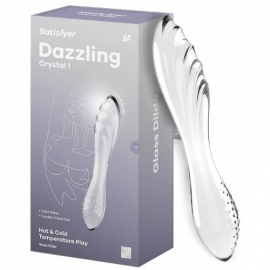 Прозрачный фаллос из стекла Satisfyer Dazzling Crystal 1 прозрачный 18 см