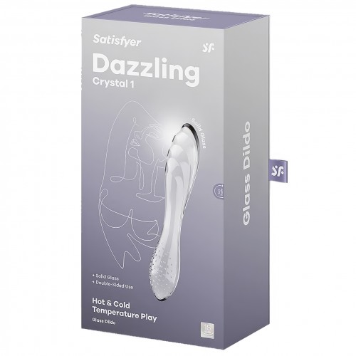 Прозрачный фаллос из стекла Satisfyer Dazzling Crystal 1 прозрачный 18 см