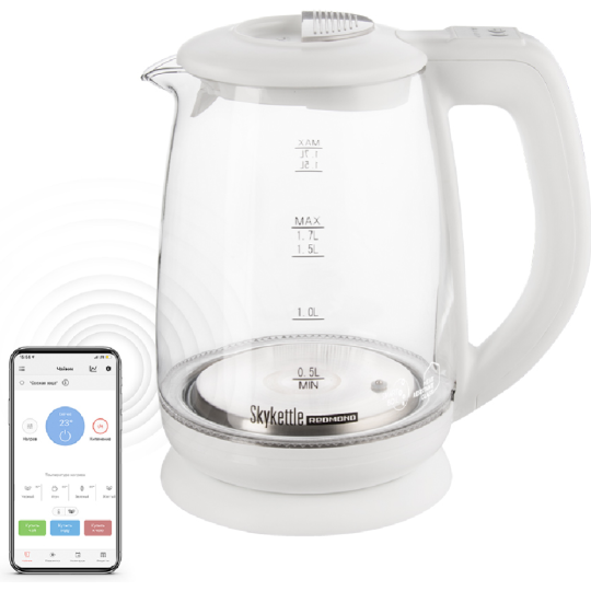 Электрочайник «Redmond» SkyKettle, RK-G212S, белый, 1.7 л