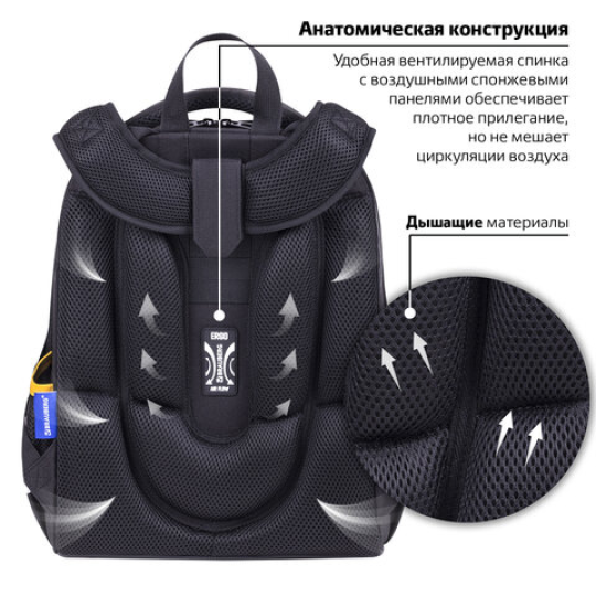 Рюкзак школьный BRAUBERG PREMIUM, 38х29х16 см, 2 отделения, с брелком, "Venomous spider", 3D панель, 271355