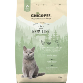 Корм для кошек «Chicopee» CNL New Life, для котят и беременных кошек + наполнитель KiKiKat Детская присыпка, 18460, 1.5 кг + 5 л