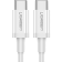 Кабель «Ugreen» USB-C 2.0 Male To USB-C 2.0 Male 3A Data, US264, 60519, White, 1.5 м