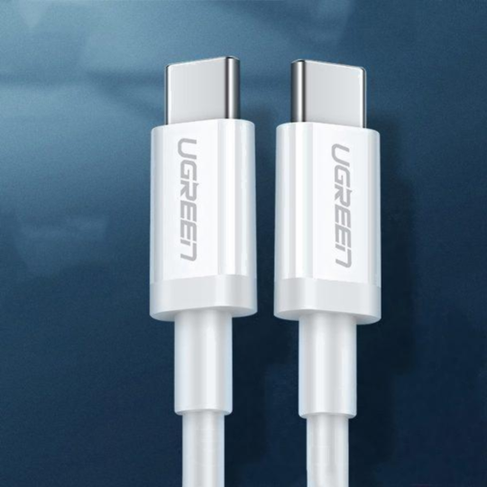 Кабель «Ugreen» USB-C 2.0 Male To USB-C 2.0 Male 3A Data, US264, 60519, White, 1.5 м