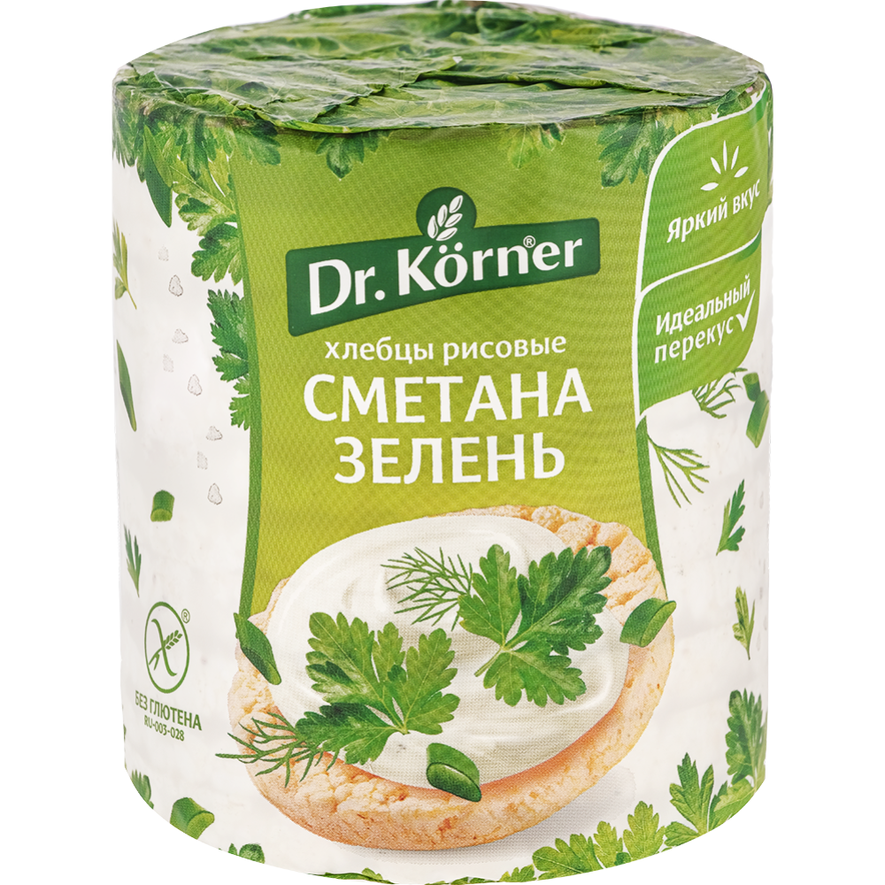 Хлебцы рисовые «Dr.Korner» со сметаной и зеленью, 80 г