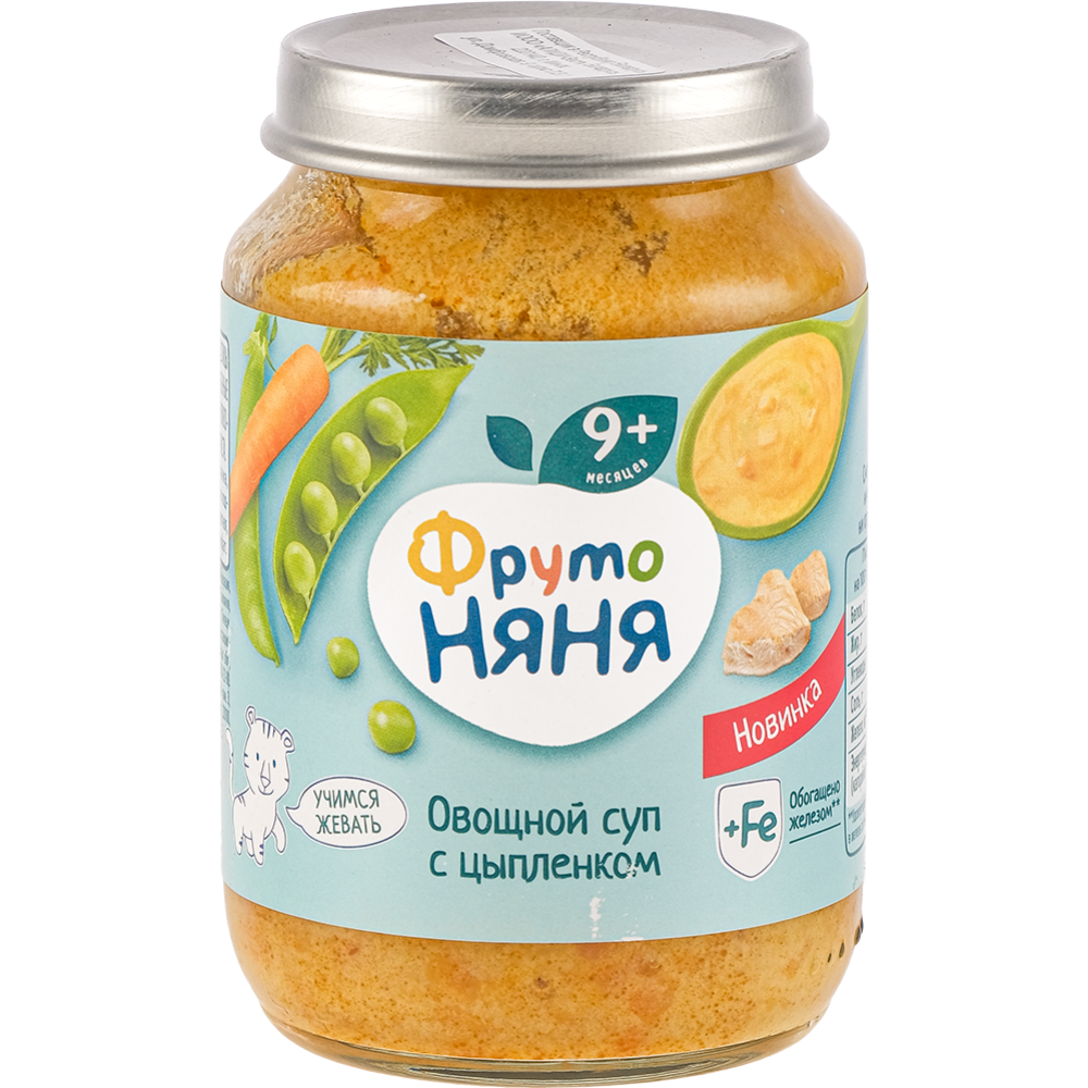 Консервы мясорастительные «Фруто Няня» Овощной суп с цыпленком, 190 г #0