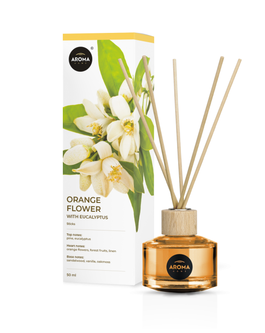 Набор: Ароматизатор воздуха Aroma Home Sticks Orange Flower With Eucalyptus апельсиновый цвет с эвкалиптом 50мл - 2 шт НОВИНКА !!!