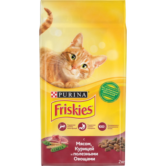 Корм для котов «Friskies» с мясом, курицей и овощами, 2 кг