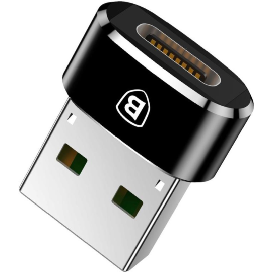 Адаптер «Baseus» USB Male To Type-C Female Adapter Converter Black, CAAOTG-01