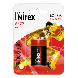 Батарейка Mirex 6F22 / Крона 9V