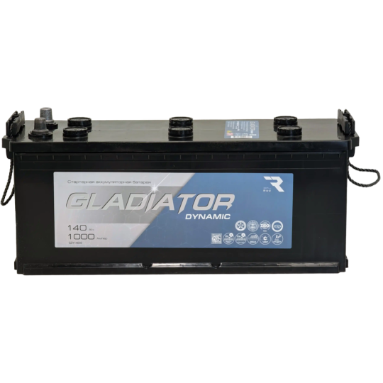 Аккумулятор автомобильный «Gladiator» Dynamic 140 3 евро +/-, 1000A, с бортом, TC-00012049, 480х189х221 мм