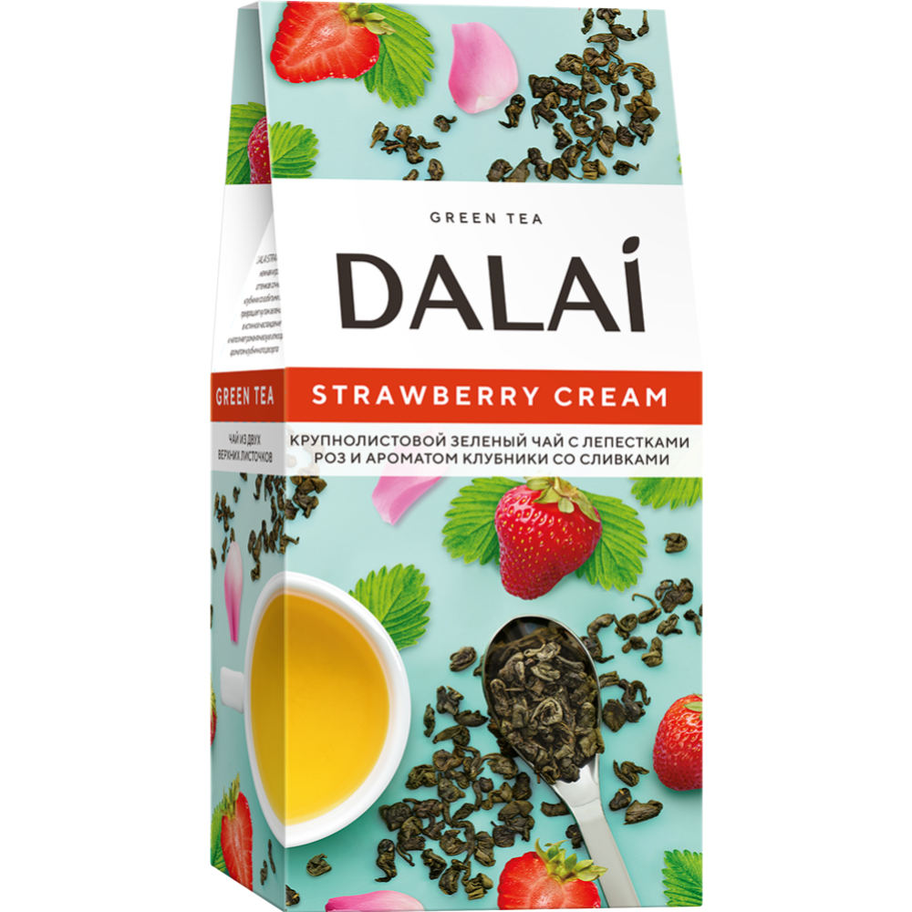 Чай зе­ле­ный круп­но­ли­сто­вой «Dalai» Strawberry Cream, 80 г