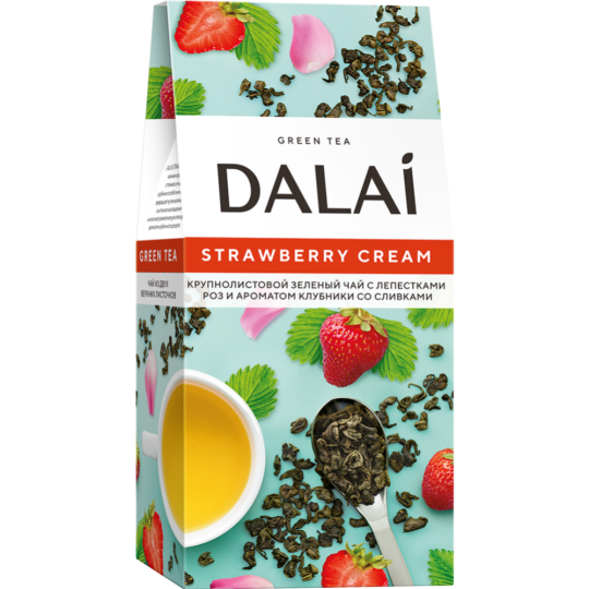 Чай зеленый крупнолистовой «Dalai» Strawberry Cream, 80 г