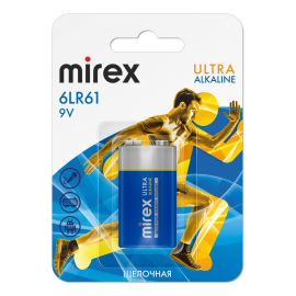 Батарея щелочная Mirex Ultra Alkaline 6LR61 / Крона 9V ВР