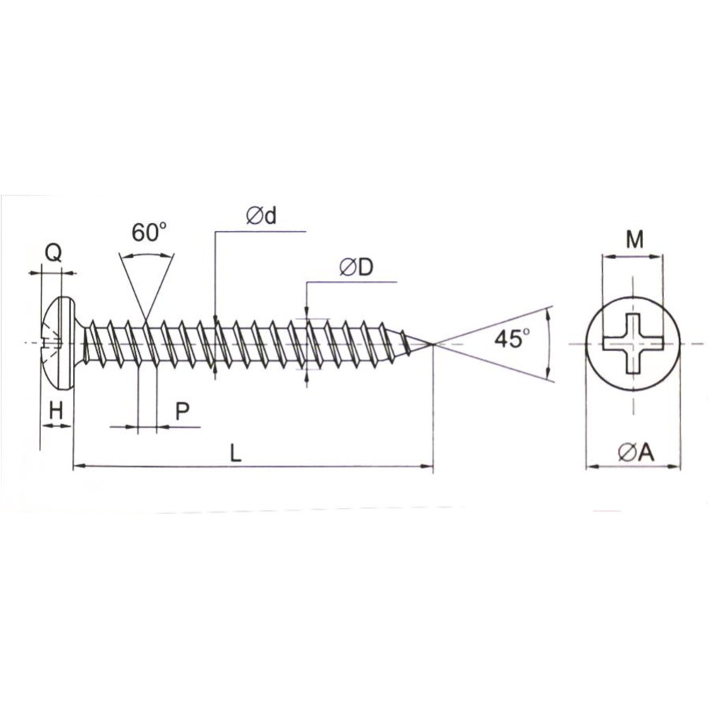 Шуруп «ЕКТ» PPH 6.3х16, DIN7981, V010243M, 400 шт