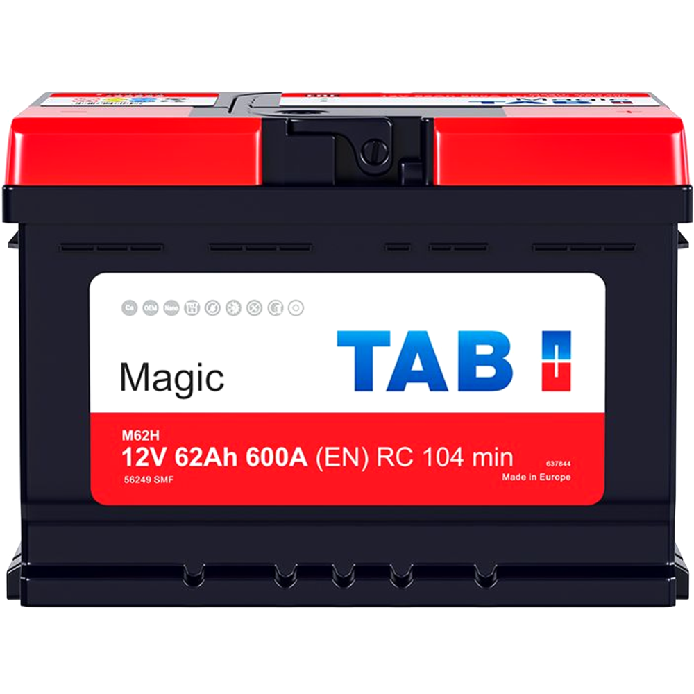 Аккумулятор автомобильный «Tab» Magic 62 R, 600A, 189063, 242х175х175 мм