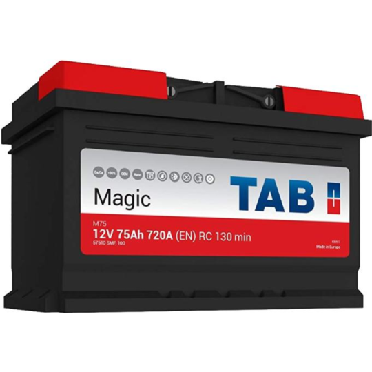 Аккумулятор автомобильный «TAB» Magic 75 R низкий 720A, 278х175х175, 189072