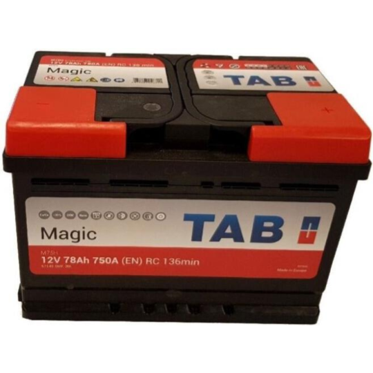 Аккумулятор автомобильный «Tab» Magic 78 R, 750A, 189080, 278х175х190 мм