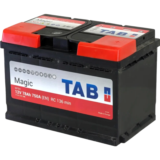 Аккумулятор автомобильный «Tab» Magic 78 R, 750A, 189080, 278х175х190 мм