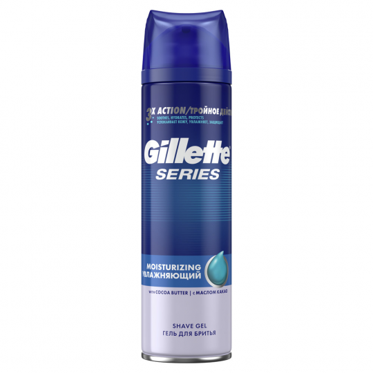 Гель для бритья Gillette Series Moisturizing / Увлаж­ня­ю­щий с маслом какао 3 шт. х 200 мл