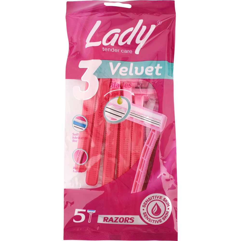 Набор одноразовых женских станков для бритья «Lady Velvet» 5 шт #0