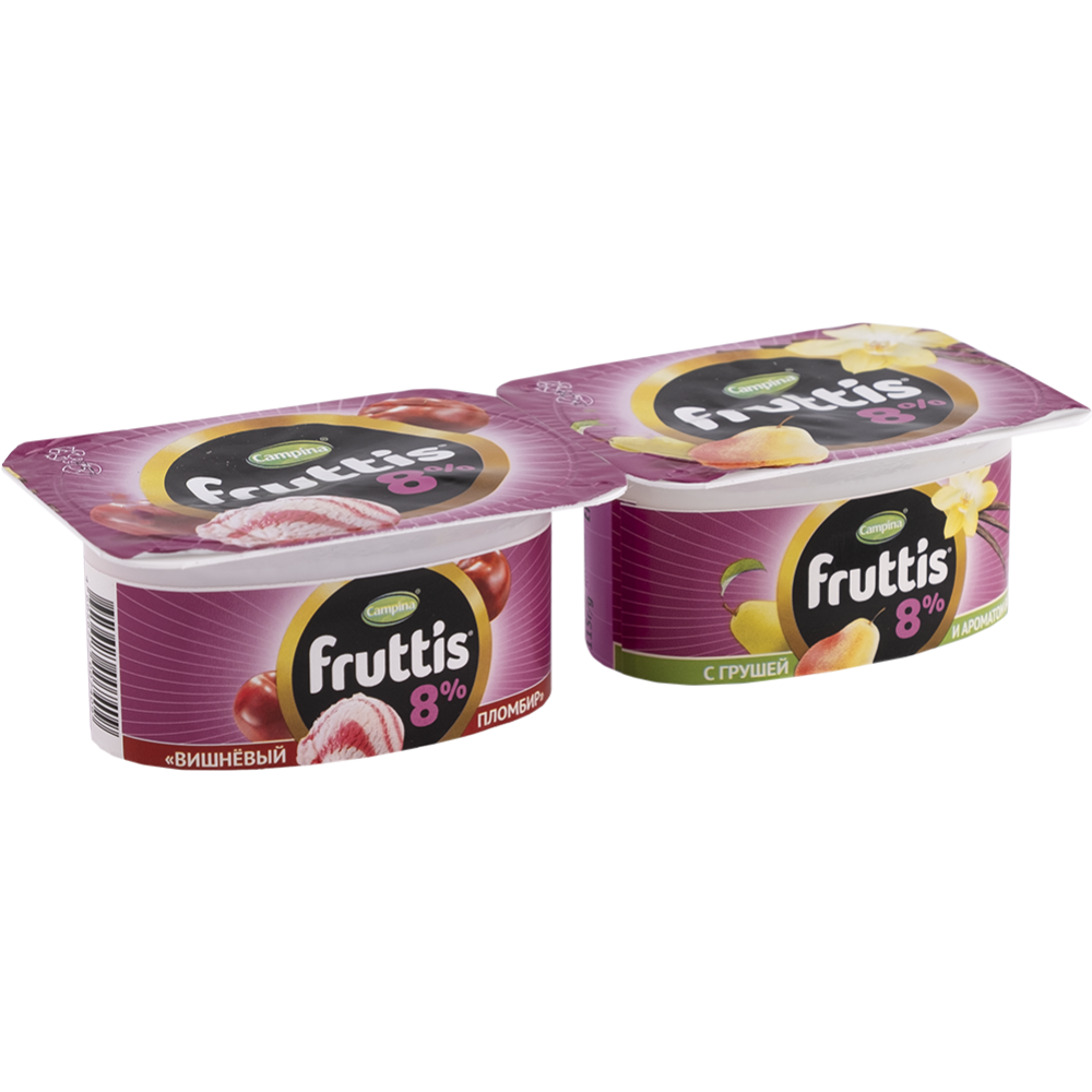 Йогуртный продукт «Fruttis» вишневый пломбир/груша-ваниль, 8.0%, 115 г #2