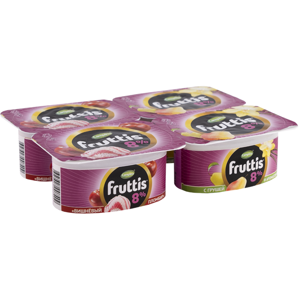 Йогуртный продукт «Fruttis» вишневый пломбир/груша-ваниль, 8.0%, 115 г #3