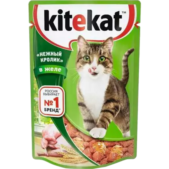 Корм для кошек «Kitekat» Нежный кролик, с кроликом в желе, 7х85 г