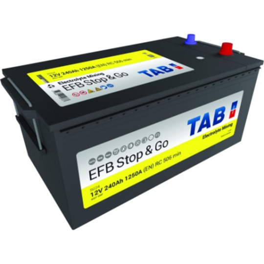 Аккумулятор автомобильный «Tab» Truck EFB Stop&Go 190 3 евро +/-, 1100A, 492612, 513х223х223 мм