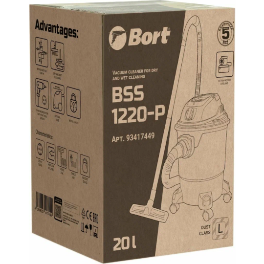 Строительный пылесос «Bort» BSS-1220-P, 93417449