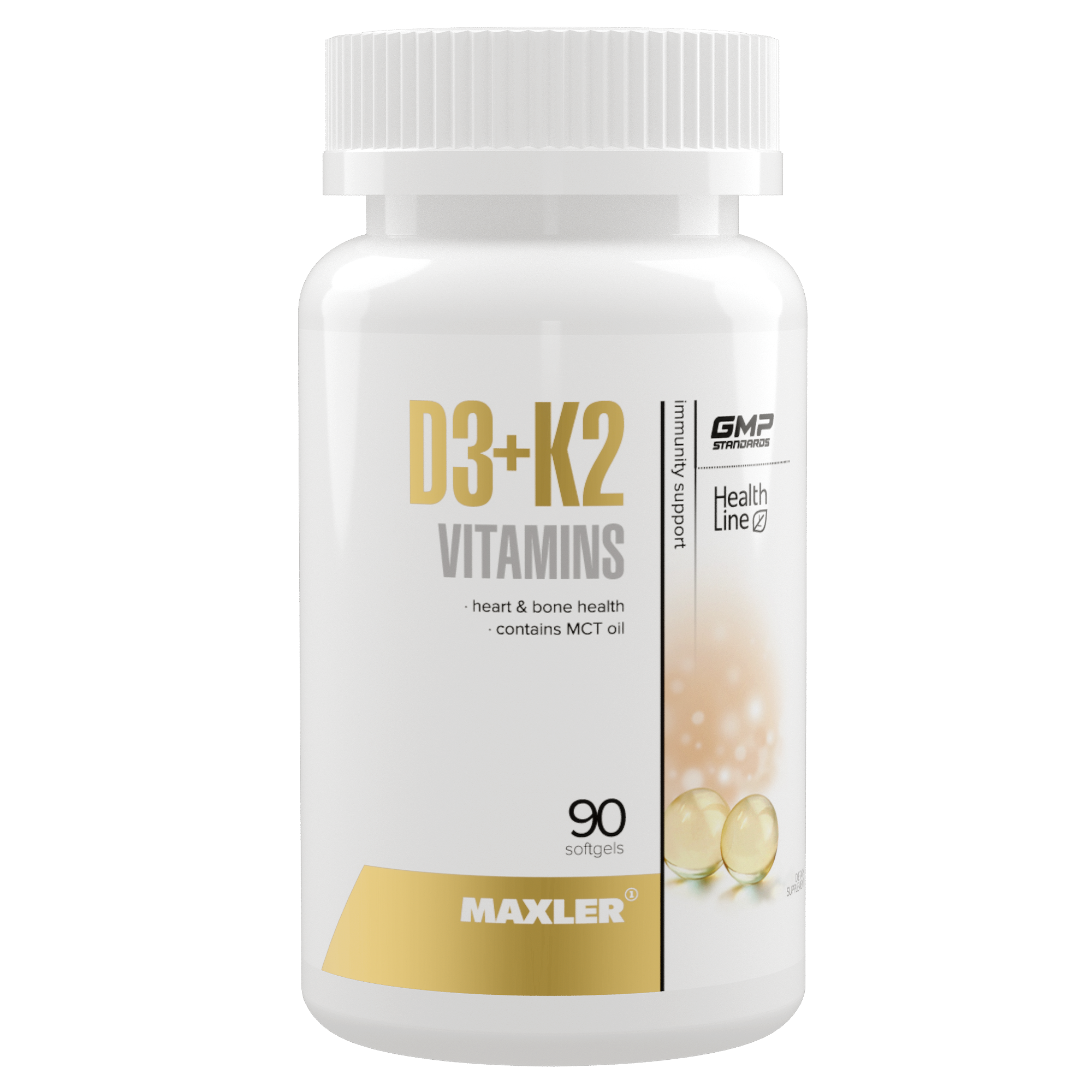 Витамин Д3+К2 Maxler Vitamin D3 + K2 90 softgels