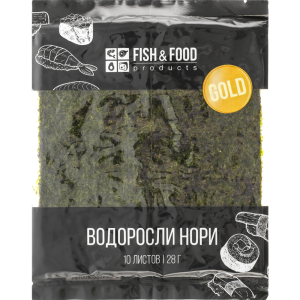 Водорослидлясуши«Fish&food»Норизолотые,пресованныежаренные,28г